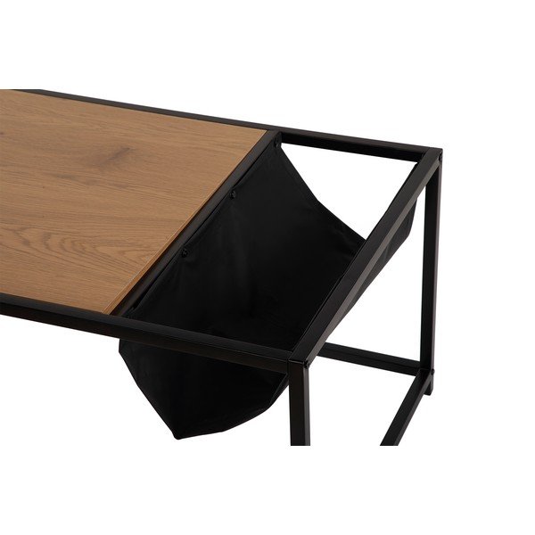 Črna/v naravni barvi klubska mizica v hrastovem dekorju 60x99 cm Bayen – Bonami Essentials-image-4