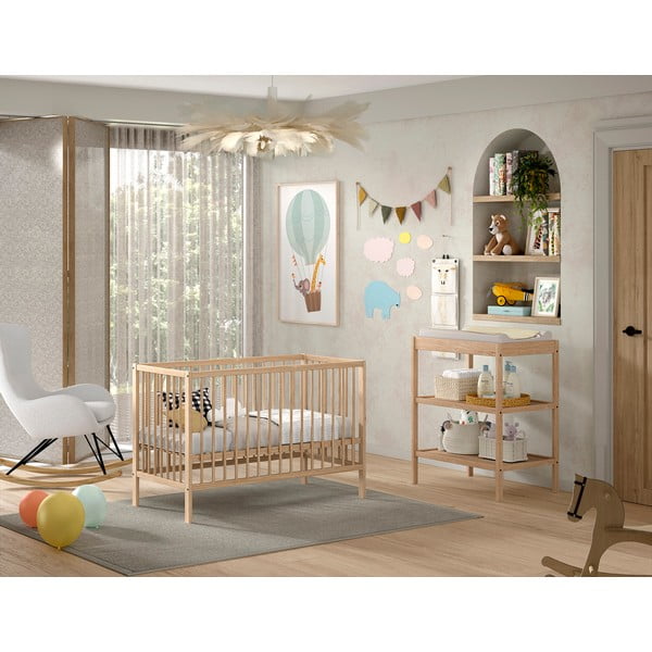 Komplet pohištva za otroke iz masivne bukve 2 ks Dino – Vipack-image-1