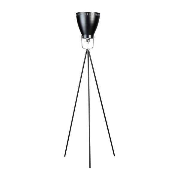 Črna talna svetilka s stativom in srebrnimi detajli ETH Acate Industri