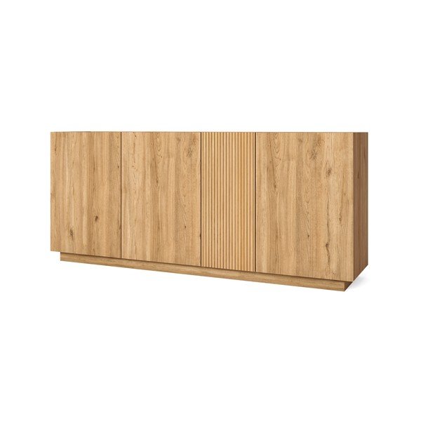 Nizka komoda v hrastovem dekorju v naravni barvi 181x78 cm Rayana – Marckeric-image-3