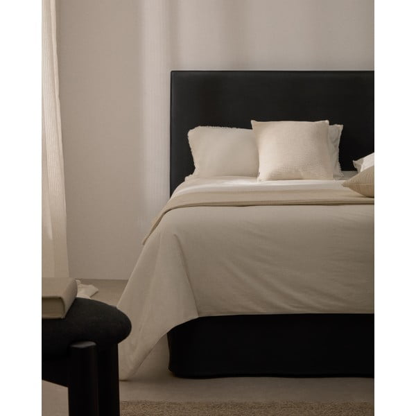 Antracitno siva oblazinjena zakonska postelja 180x200 cm Jaira – Kave Home-image-1