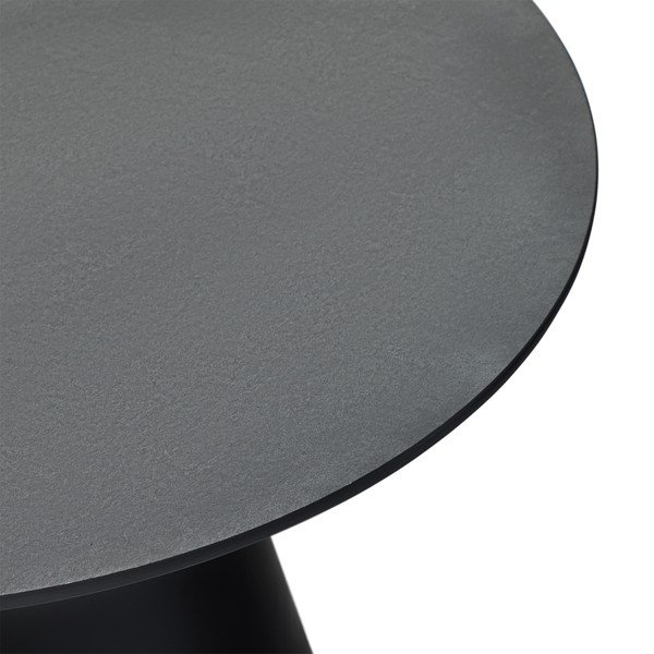 Črna/temno siva mizica z mizno ploščo v marmornem dekorju ø 80 cm Tango – Furnhouse-image-1