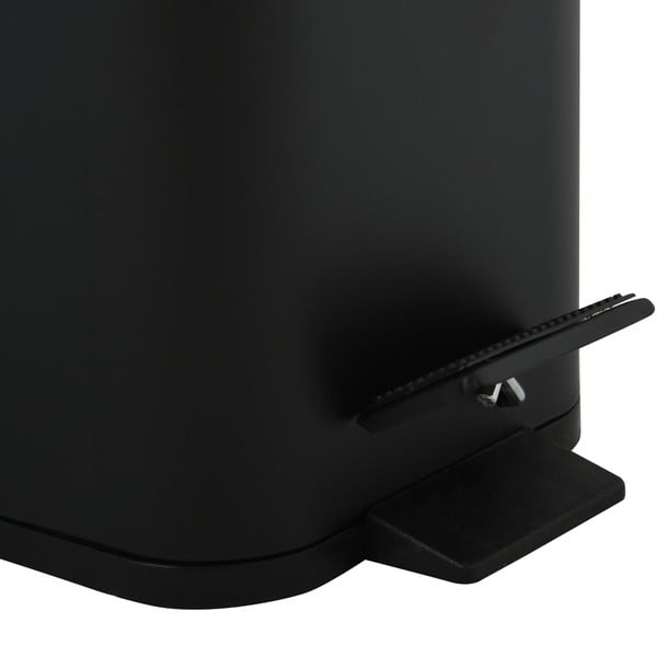 Mat črn jeklen koš za smeti s pedalom 5 l Erik – Spirella-image-4