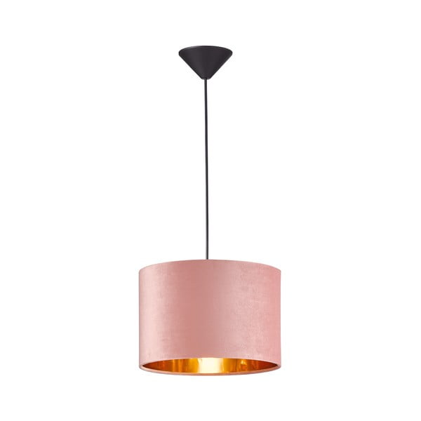 Rožnata viseča svetilka s tekstilnim senčilom Aura – Fischer & Honsel