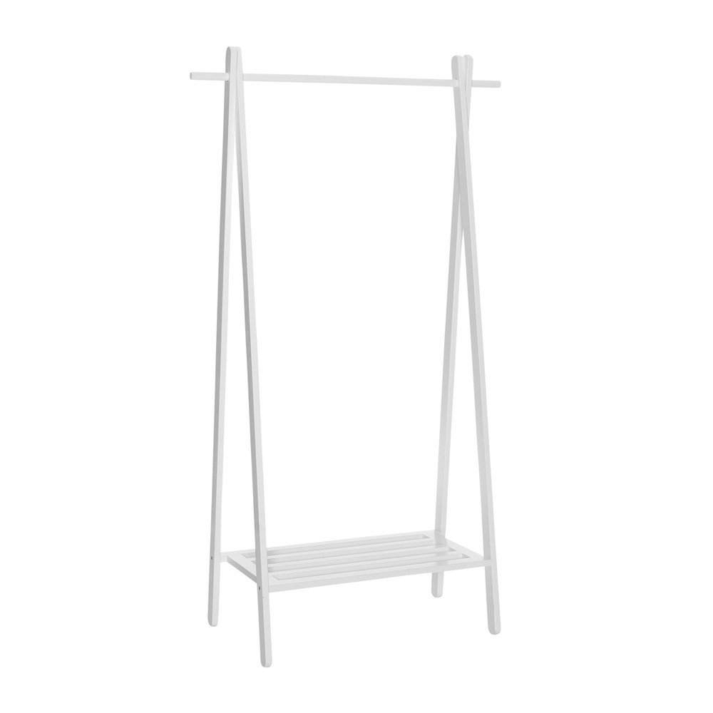 Belo stojalo za oblačila iz masivnega hrasta 91x159x43 cm