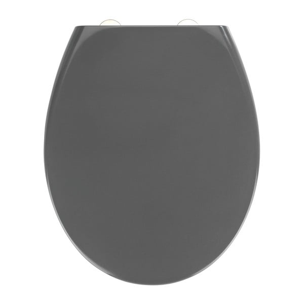 Temno siva WC deska z enostavnim zapiranjem Wenko Samos, 44,5 x 37,5 cm
