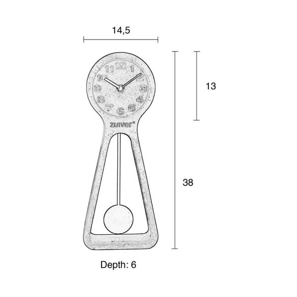 Siva betonska namizna ura Zuiver Pandulum -image-1