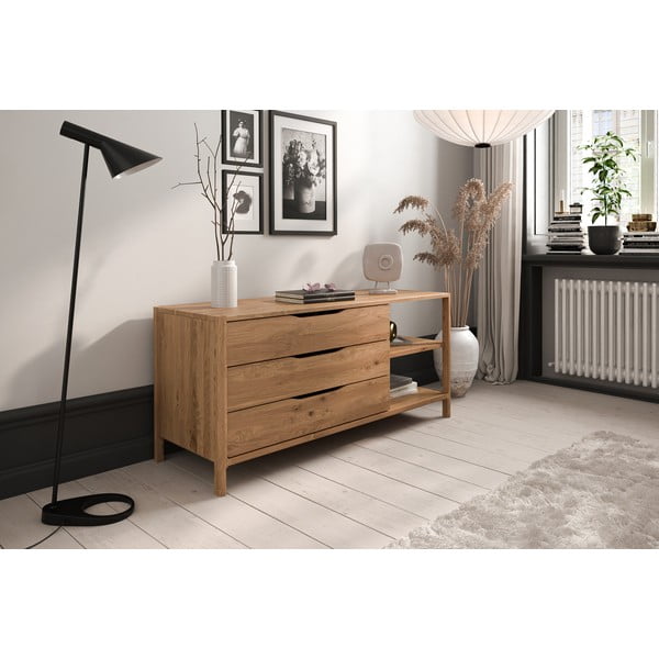 Nizka komoda iz masivnega hrasta 140x64 cm Twig – The Beds-image-3