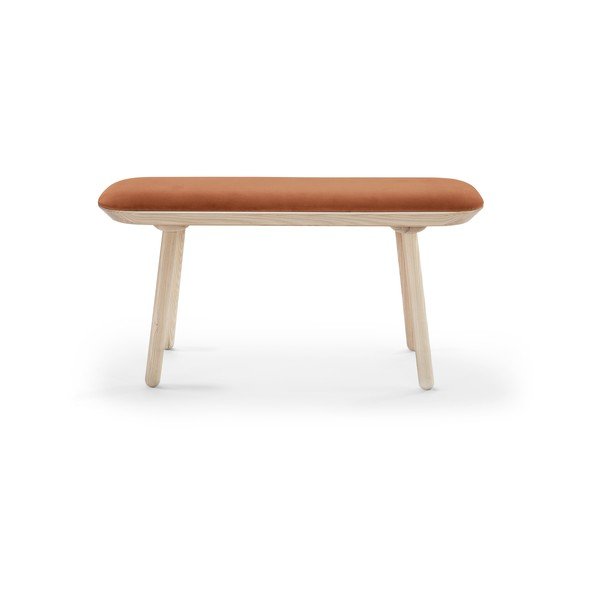 Oranžna žametna klop EMKO Naïve, 100 cm-image-2