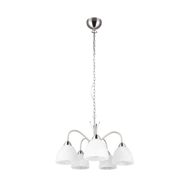 Bela/srebrna viseča svetilka s steklenim senčilom ø 55 cm Dobby – Trio