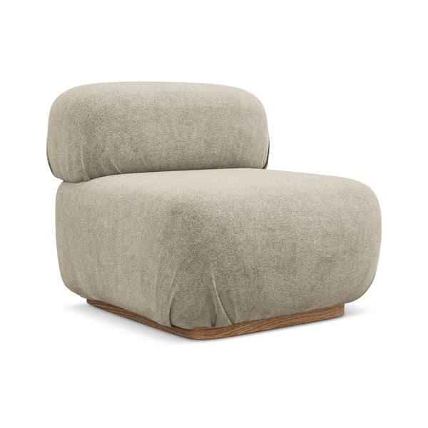 Bež modul za sedežno garnituro iz tkanine bouclé Ailani – Makamii-image-2