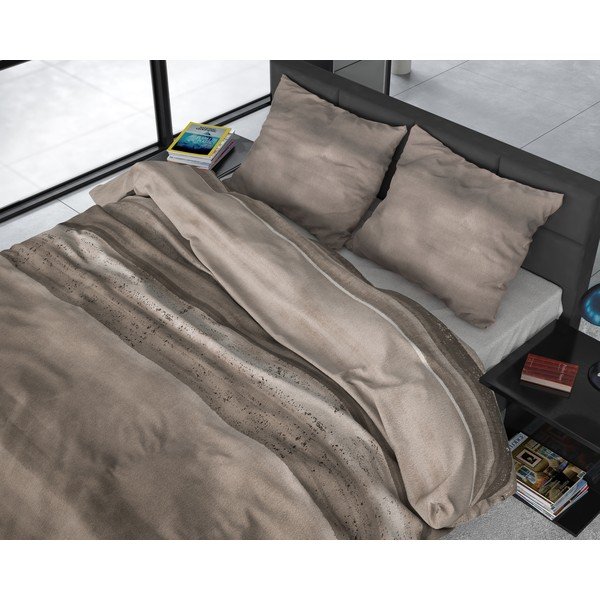 Rjava flanelna posteljnina Sleeptime Marcus Taupe, 140 x 220 cm-image-1