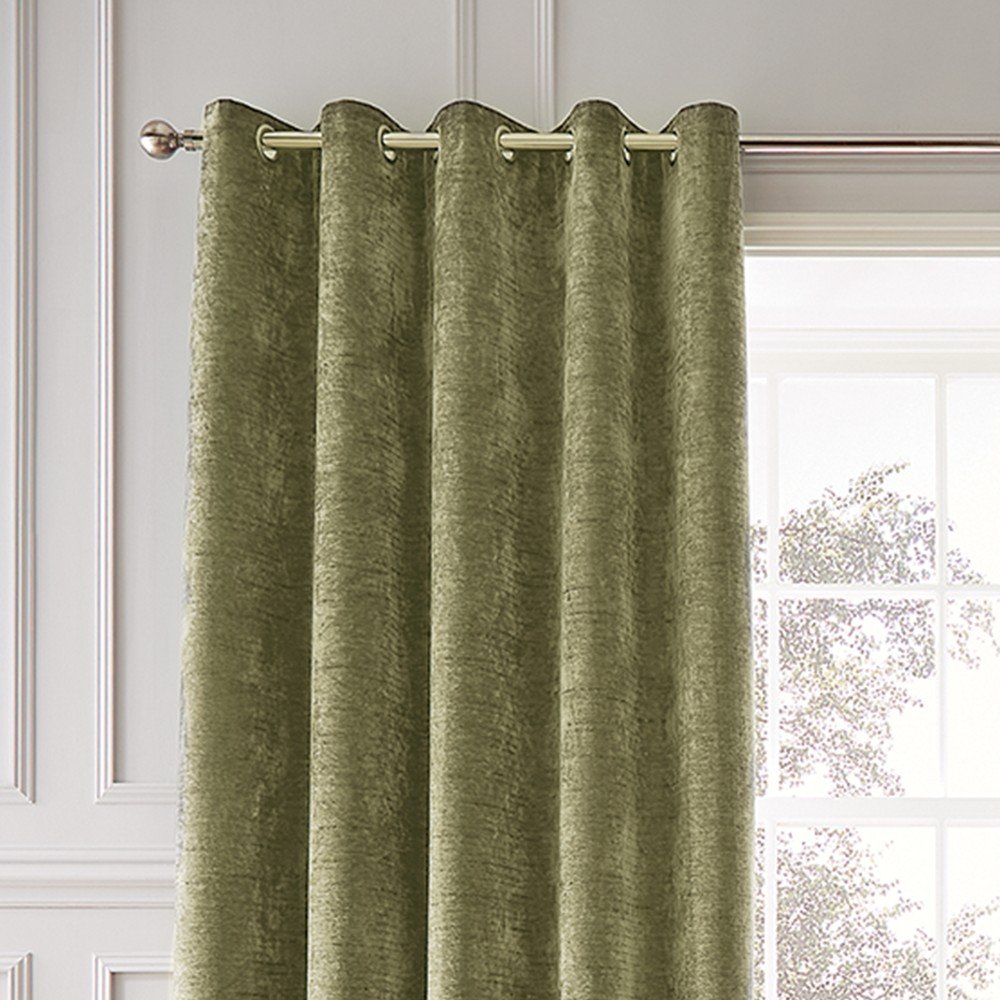 Kaki zelene izolacijske zavese iz šenilje v kompletu 2 ks 117x183 cm Selene Luxury Chenille