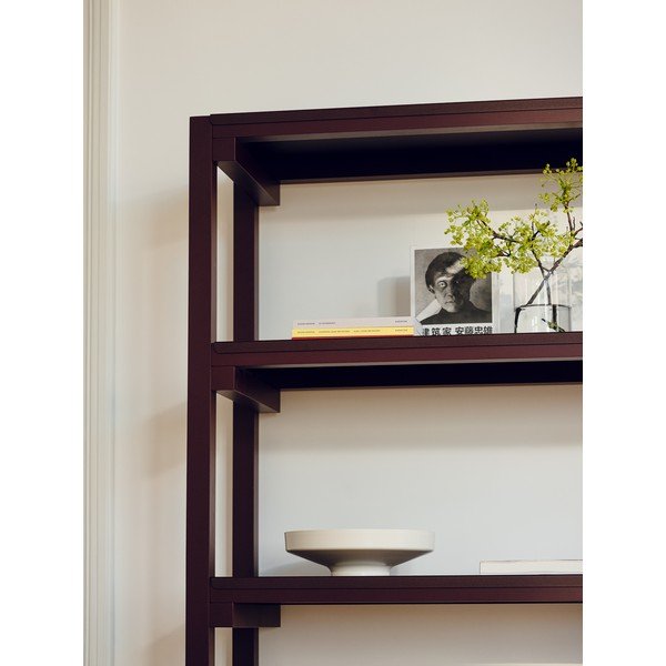Bordo rdeč regal iz masivne bukve 184x180x37 cm Noru – noo.ma-image-1