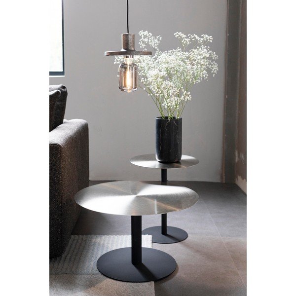 Črno-zlata kovinska okrogla mizica ø 60 cm Snow – Zuiver-image-1