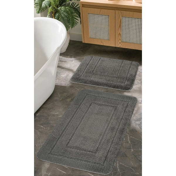 Antracitno sive kopalniške preproge v kompletu 2 ks 50x80 cm Cerceve – Foutastic-image-1