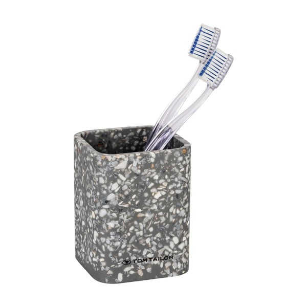 Siv lonček za zobne ščetke iz poliresina Tom Tailor T-Terrazzo – Wenko-image-3