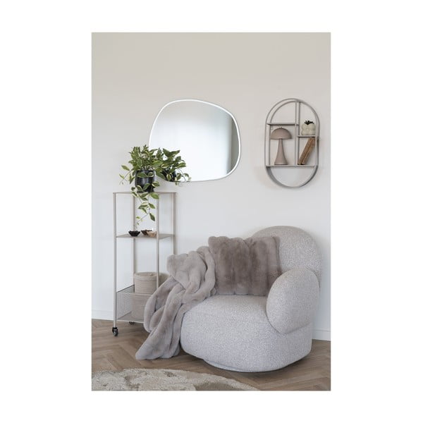 Svetlo siv fotelj iz tkanine bouclé Messina – House Nordic-image-4