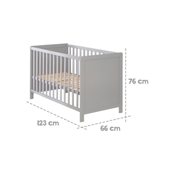 Siva/sivorjava otroška posteljica 60x120 cm Hamburg – Roba-image-4