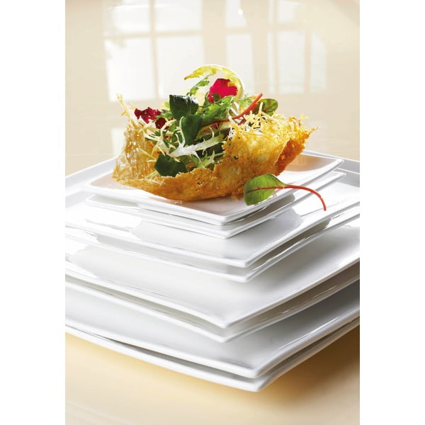 Bel porcelanast globoki krožnik Maxwell & Williams East Meets West, 21,5 x 21,5 cm-image-4