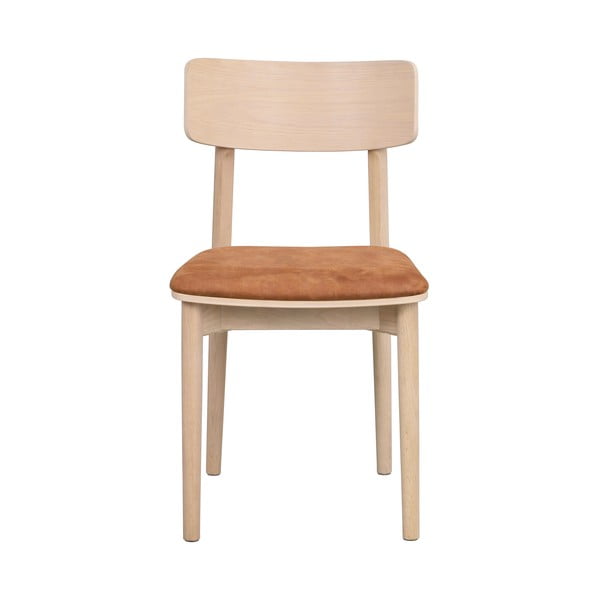 Jedilni stoli iz umetnega usnja v konjak rjavi in naravni barvi v kompletu 2 ks Wolcott – Rowico-image-3