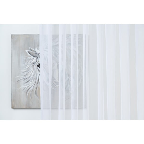 Bela prosojna zavesa iz tančice 140x245 cm Crush – Mendola Fabrics-image-3