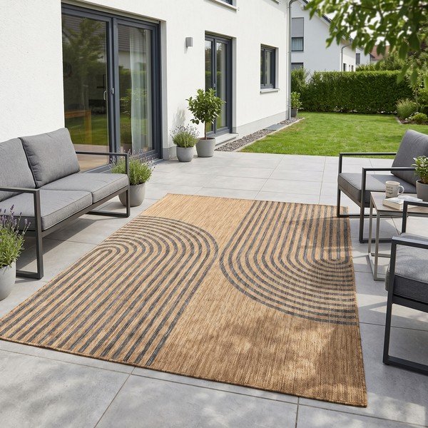 Črna/rjava notranja in zunanja preproga 240x340 cm Mira 1453 – Ayyildiz Carpets-image-1