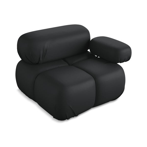 Črn modul za sedežno garnituro iz umetnega usnja (desni kot) Lokua – Makamii-image-3