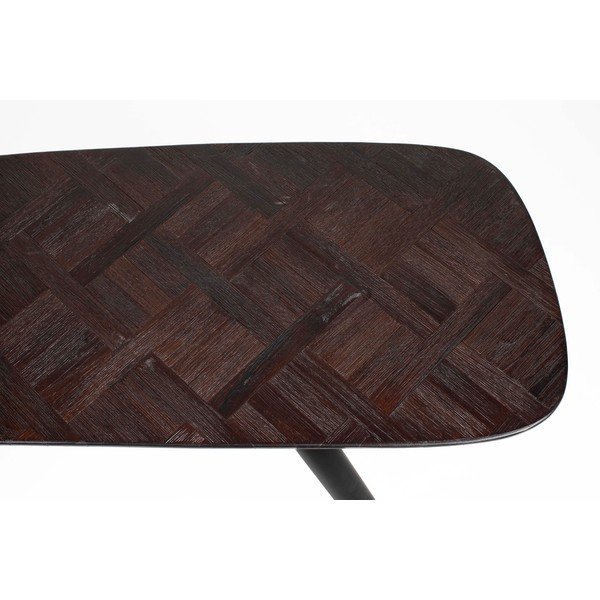 Črna stranska mizica iz masivnega tika 37x118 cm Webster – White Label-image-4