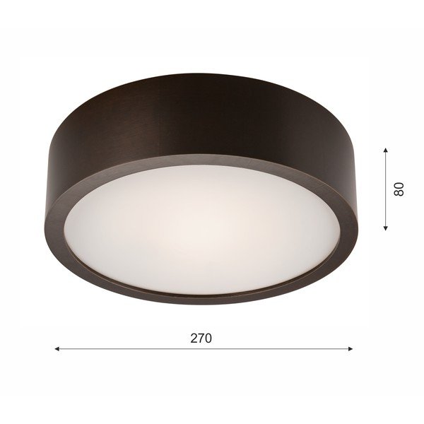 Temno rjava stropna svetilka s steklenim senčnikom ø 27 cm Eveline – LAMKUR-image-4