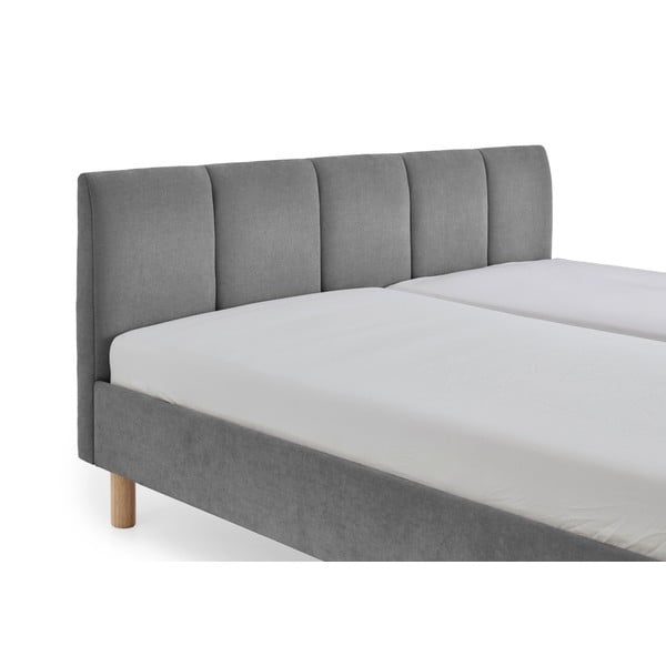 Siva oblazinjena zakonska postelja brez letvenega dna 180x200 cm Joker – Meise Möbel-image-4
