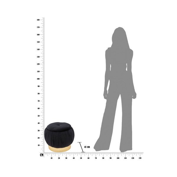 Črni puf s prostorom za shranjevanje Mauro Ferretti Paris, ⌀ 41 cm-image-4