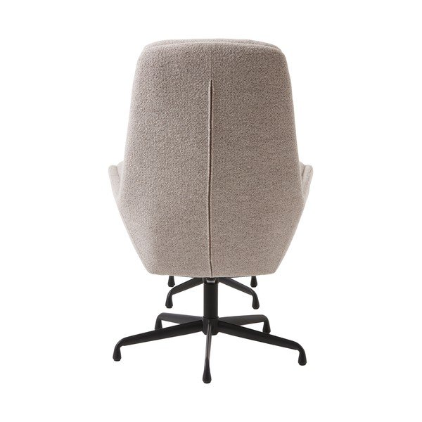 Svetlo siv fotelj z naslonjalom za noge za sprostitev iz tkanine bouclé Sifton – Unique Furniture-image-3
