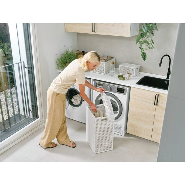 Kremno bel koš za perilo iz reciklirane plastike 60 l Kaya – Curver-image-1