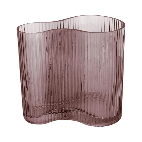 Rjava steklena vaza PT LIVING Wave, višina 18 cm