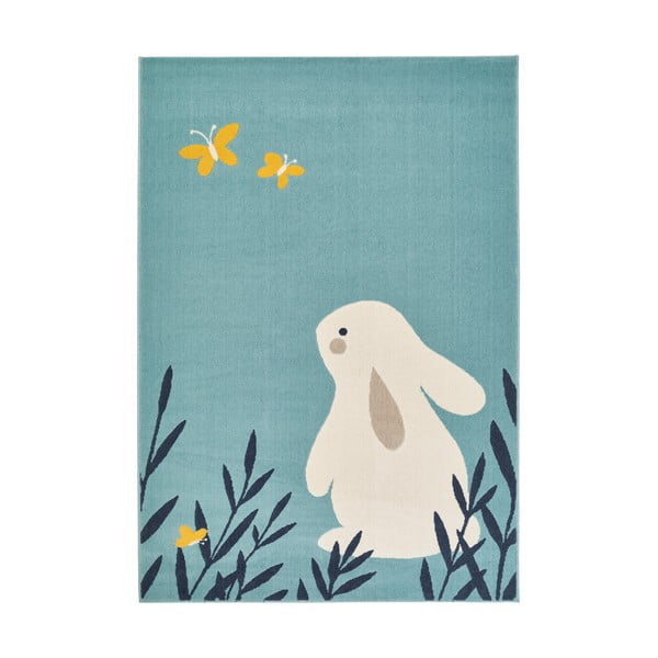 Otroška modra preproga Zala Living Design Bunny Lottie, 120 x 170 cm