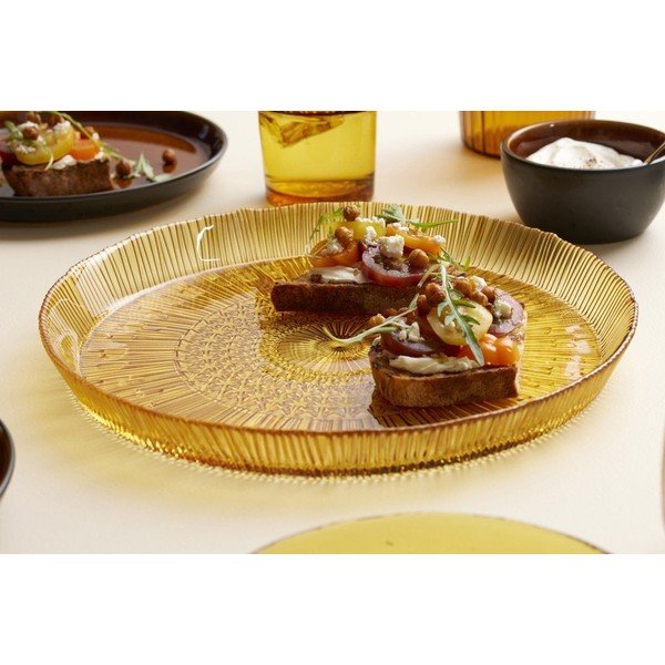 Oranžen steklen servirni krožnik ø 30 cm Kusintha – Bitz-image-1