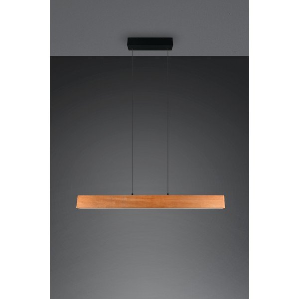 LED viseča svetilka v naravni barvi z lesenim senčilom Edgewood – Trio-image-2