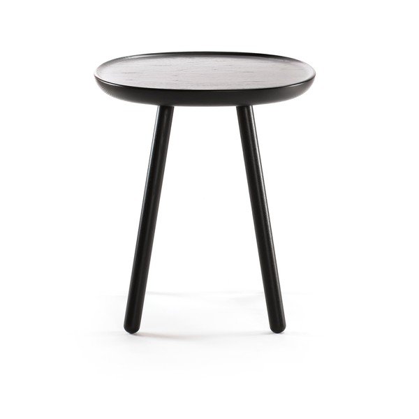 Črna stranska mizica iz masivnega lesa EMKO Naïve, ø 45 cm-image-1
