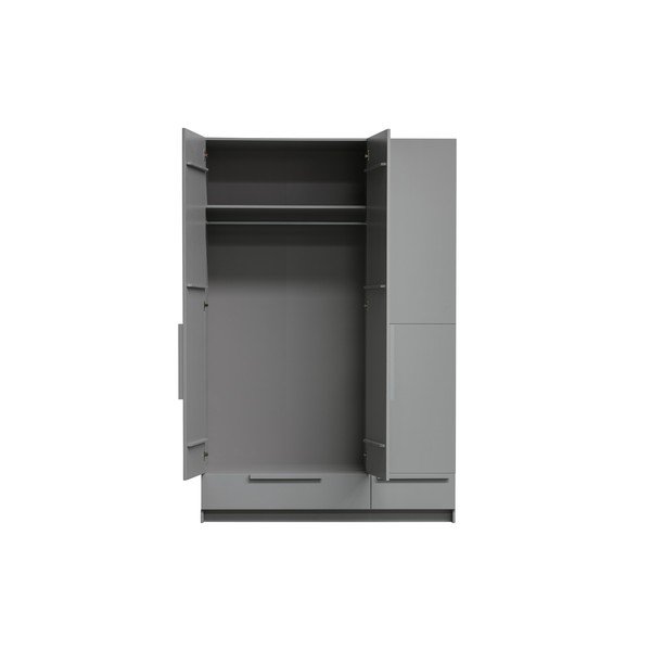 Siva modularna garderobna omara iz masivnega bora 142x215 cm Pure – WOOOD-image-3