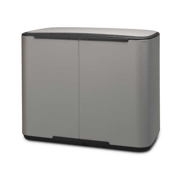 Svetlo siv jeklen koš za smeti za ločevanje odpadkov s pedalom 34 l Bo – Brabantia-image-3