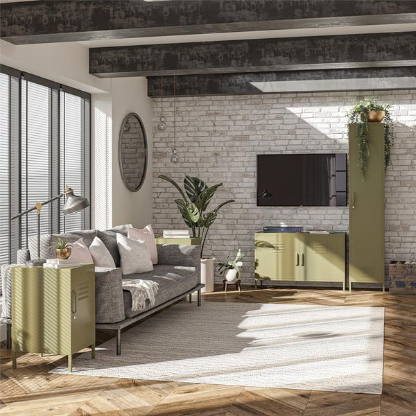 Kaki zelena kovinska nočna omarica Bradford – Støraa-image-1