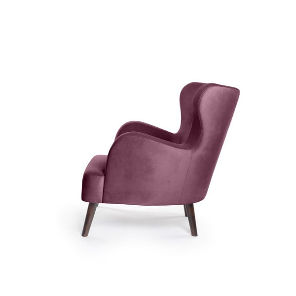 Vijoličen žameten fotelj z naslonom Noemye – Bonami Selection-image-3