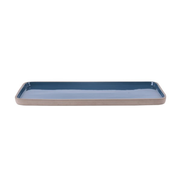 Modri ročno izdelani terakotni krožnik PT LIVING Brisk, 36 x 16 cm