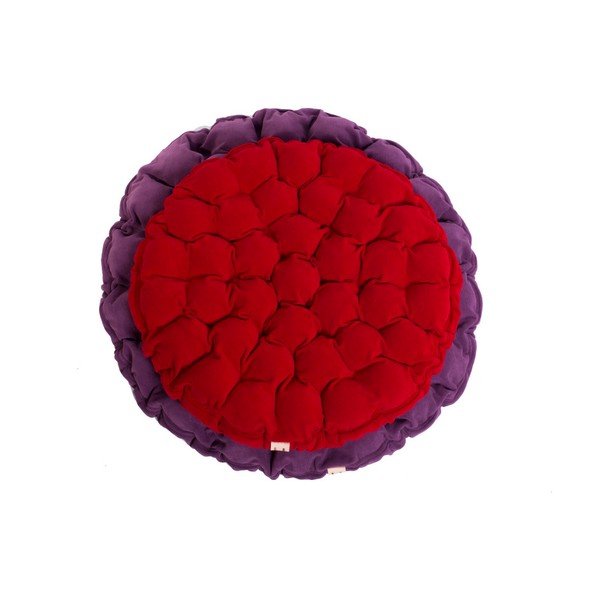 Temno rdeča sedežna blazina z masažnimi kroglicami Linda Vrňáková Bloom, Ø 65 cm-image-3