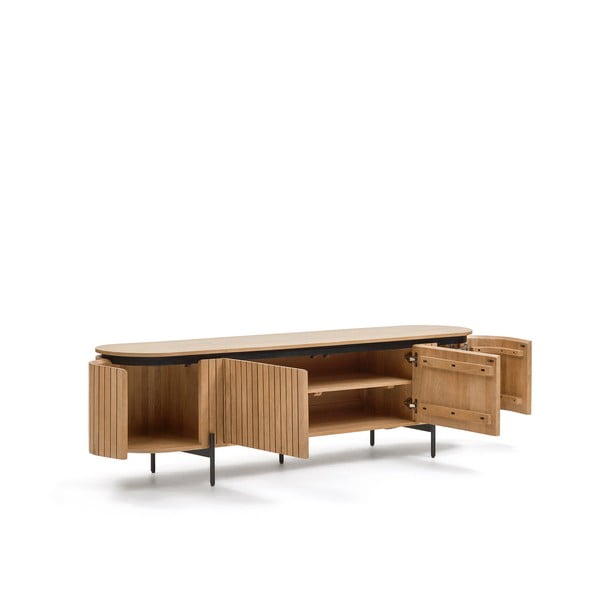 TV omarica iz mangovega lesa v naravni barvi 200x55 cm Licia - Kave Home-image-4