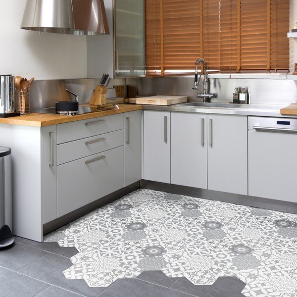 Set 10 talnih nalepk Ambiance Hexagons Giuseppina, 20 x 18 cm-image-2