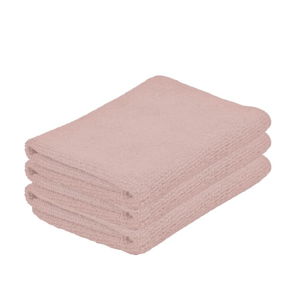 Komplet 3 kuhinjskih brisač iz mikrovlaken, 32x32 cm, staro roza