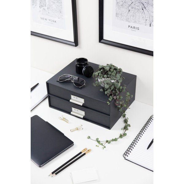 Temno siv namizni predalnik Bigso Box of Sweden Birger, 33 x 22,5 cm-image-1