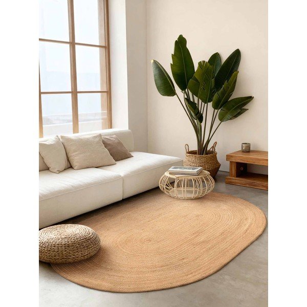 Obojestranska ročno tkana preproga iz jute v naravni barvi 160x230 cm Braided – Hanse Home-image-1